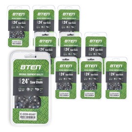 8TEN Semi Chisel Chainsaw Chain 24 Inch .058 3/8 84DL For Husqvarna 455 Rancher 372XP Jonsered 2065 Poulan (10 Pack)
