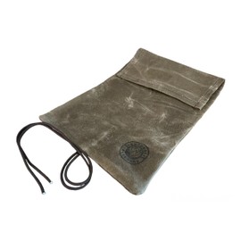 Roll Top Tinder Bag, Bushcraft Fire Kit, Waxed Canvas Bag, Camping Gear, Survival Kit, Bushcraft Gear (Khaki)