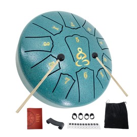 ModouString Steel Tongue Drum 6 Inches 11 Notes, Rain Drum for Garden with Music Book, Drum Mallets Meditation Rain Chime,Musical Instrument for Adults,Kids