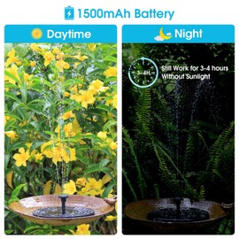 AISITIN 3.5W Solar Fountain Pump 2025, Solar Bird Bath Fountain with 6 Nozzles, 7.9'' Solar Floating Water Fountain Pump for Bird Bath, Fish Tank, Pond, Pool, Garden and Outdoor