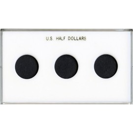 Capital Plastics 4" x 7" Meteor 3-Coin Holder "U.S. Half Dollars" - White