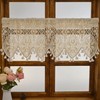 Tsinmorn Rustic Crochet Curtain Valance for Kitchen Dining Macrame Curtain
