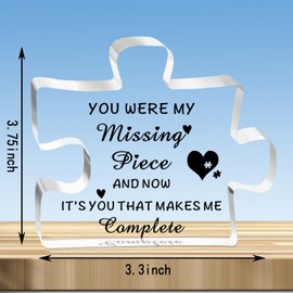 JMIMO Anniversary Puzzle-Shaped Plaque Gifts for Her Him Girlfriend Boyfriend Valentines Day Birthday Gifts for Wife Husband Couple Funny Romantic Christmas Gifts Idea