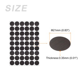 METALLIXITY Screws Hole Cover Stickers (21 mm Diameter) 54 Pieces in 1 Sheet PVC Shelf Peg Seal Caps Waterproof for Cupboard Wardrobe Furniture Black with Wood Grain