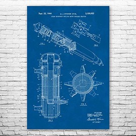 Superheated Steam Nuclear Reactor Poster Print, Power Plant Worker, Physicist Gift, Physics Lab Art, Power Technician Blueprint (5 inch x 7 inch)