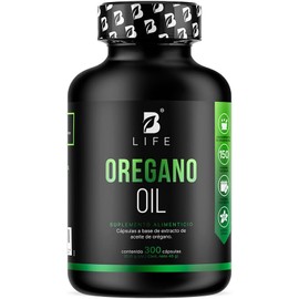 Aceite de Orégano – 300 Cápsulas de Gel con 40 mg de Carvacrol – Suplemento Natural para el Sistema Inmunológico y Digestivo – Alta Potencia y Pureza – Oregano Oil B Life.