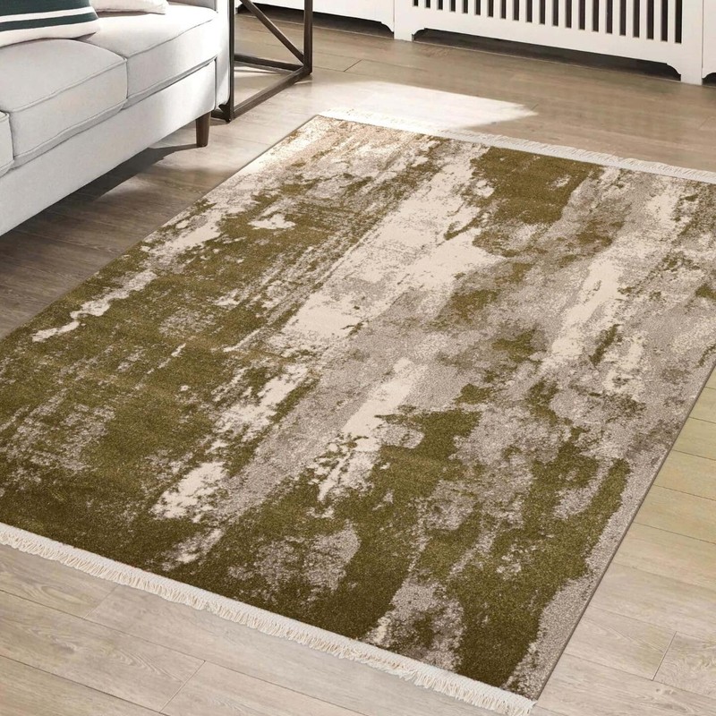 LUXE WEAVERS Abstract Modern Fringe Green 5x7 Area Rug