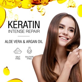 NAVIR Profesional | Mascarilla pelo seco y dañado con Keratina, Aloe Vera y Aceite de Argán - 200ml