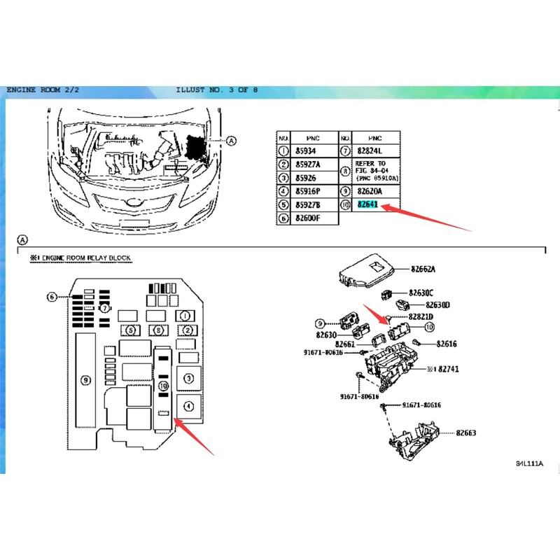 Toylexap 82641-47020 7281-8502,No. 1 Integrated Relay .Suitable for: Yaris Scion