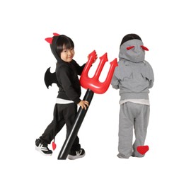 Miwoluna Halloween Cosplay, Devil Devil Costume Costume, Cute, Boys, Girls, Kids, Top and Bottom Set, 90, 100, 110, 120 (Black, 47.2 inches (120 cm)