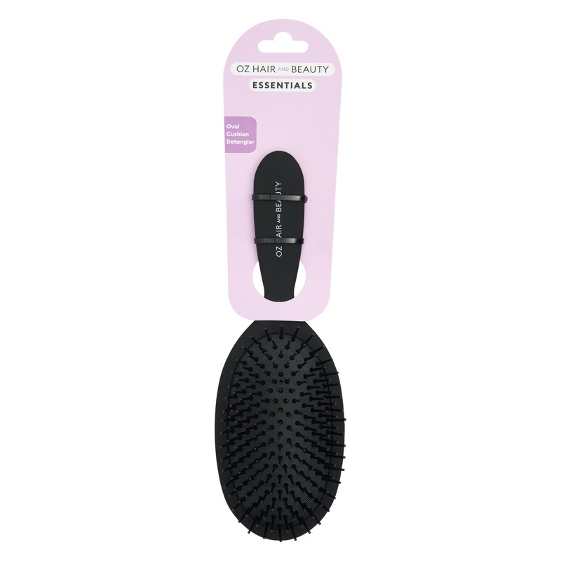 Oz Essentials Oval Cushion Detangler Brush - Black