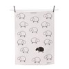 Triolino® Half-Linen Tea Towel with 'Black Sheep' Print Motif 50