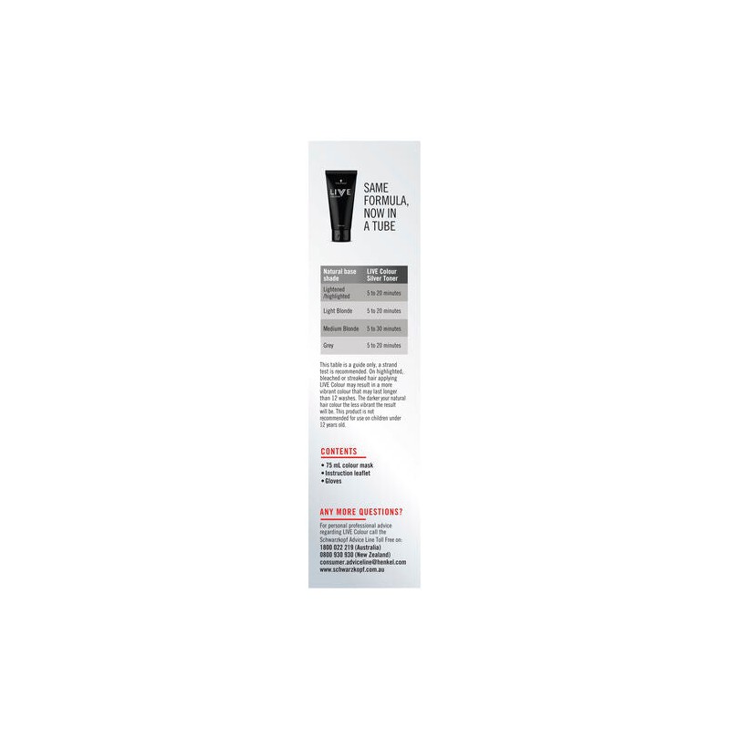 Schwarzkopf Live Colour Silver Toner 75ml