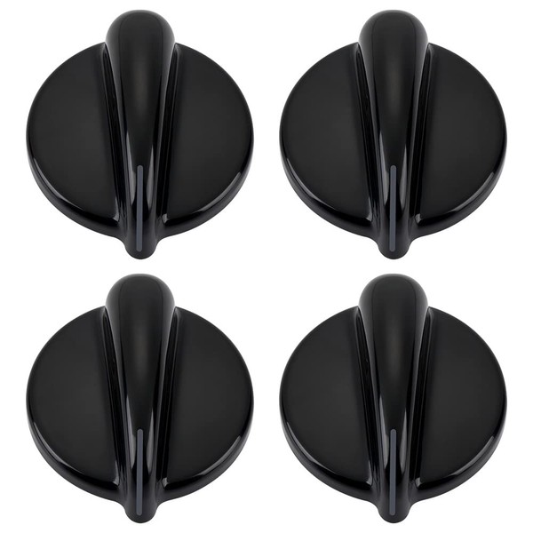 4 Pcs WB03T10236 Burner Control Knob, Gas Range Knobs Black