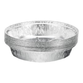 sourcing map 20pcs Aluminum Foil Pie Pans 8.46" Round Disposable Non-Stick Baking Pans for Pies Quiches Tarts Baking Cooking Reheating Parties, Silver