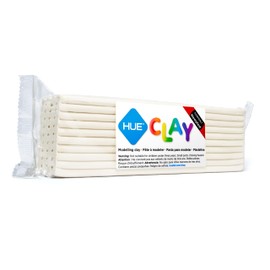 HUE Clay (Formerly Newplast) - Firm, Reusable, Non-Drying, Oil-Based Modelling Material for Stop Motion Animation, Hobbyists & Sculptors. One Colour Layered Bar 500g, White