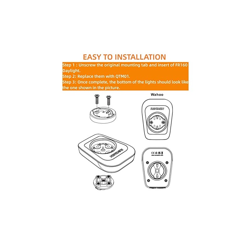 RAVEMEN QTM01 Part (for FR160 to Compatible with Wahoo Computers)