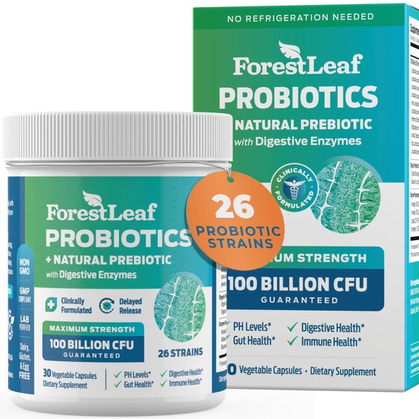 ForestLeaf ForestLeaf Clinically Studied Probiotics 100 Billion CFU, 26 Strains