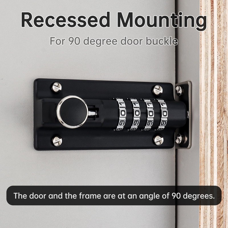 HOJLKLD Combination Locking Bolt, 4 Digit Combination Door Security Slide