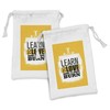 Ambesonne Fitness Fabric Pouch Set of 2, Learn to Love