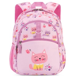 Choco Mocha Cat Backpack for Girls, Toddler Backpack for Little Girls Age 3 4, Kids Small Backpacks Preschool School Bag 12 Inch, Pink