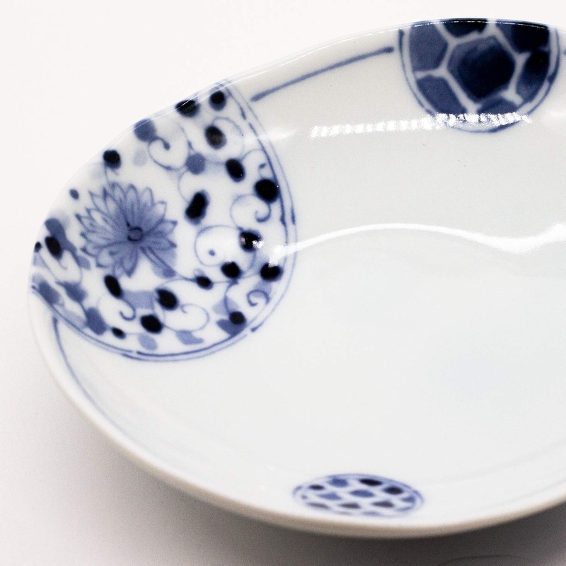Ichikyu Mino Ware Oval Small Plate, 4.3 inches (11 cm),