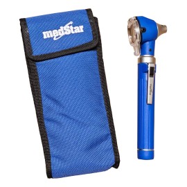 MedStar Otoscopio Mini Medstar De Luz Led Y Fibra Óptica Con Estuche Color Azul