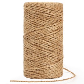 tenn well 2mm Jute Twine String, 100m Natural Twine Garden String for Gift Wrapping, Packing and Crafts Decorations (Brown)