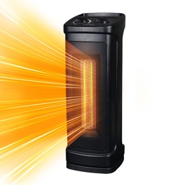 Elevon Space Heater for Indoor Use, 1500W Electric Portable Ceramic Heaters with Thermostat, 70°Oscillating Room Tower Heater with Overheat and tip over safety shutoff for Office Bedroom Use