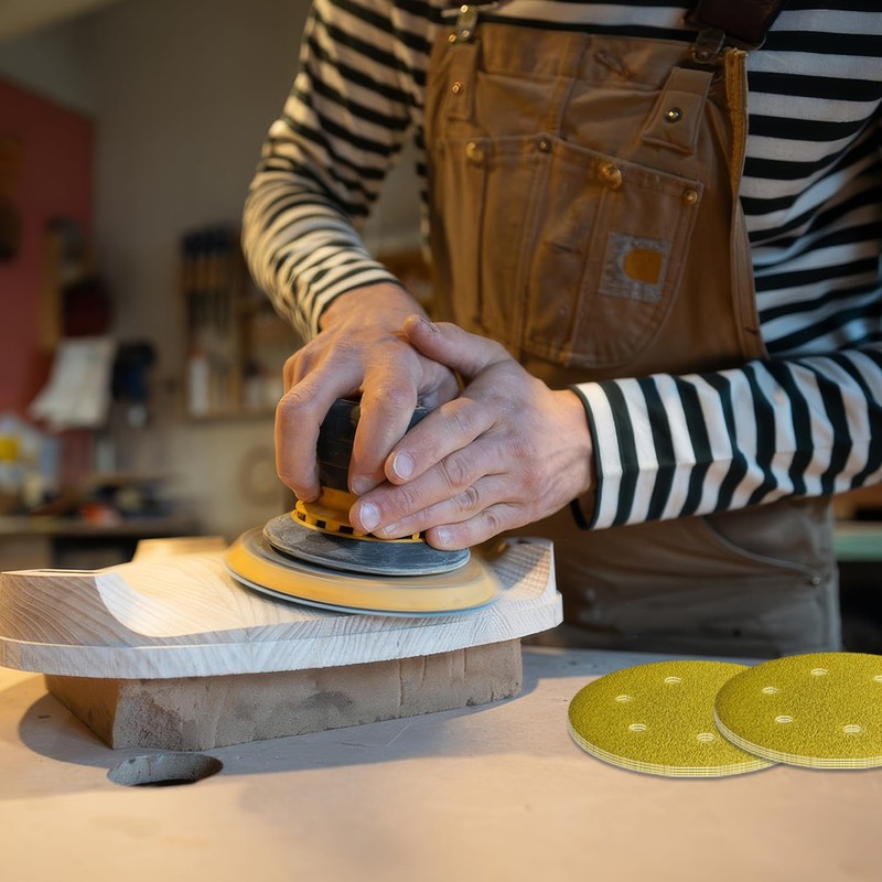 GZKTY 40Pcs 150mm Sanding Discs 40 Grit, Round Hook and