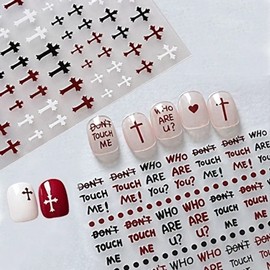 Nail art unique antique cross lettering nail stickers 3 types - WFHTR7V Nail Sticker DP - 675 / 네일아트 유니크 엔틱 십자가 레터링 네일스티커 3종-WFHTR7V 네일스티커 DP - 675
