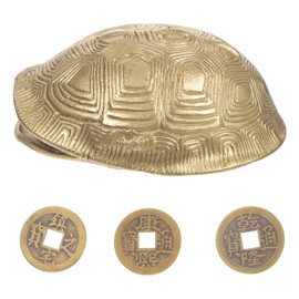 Alipis Chinese Divination Coins feng Shui Turtle Shell Lucky Tortoise Good Luck Turtle Figurines Copper Turtle Shell