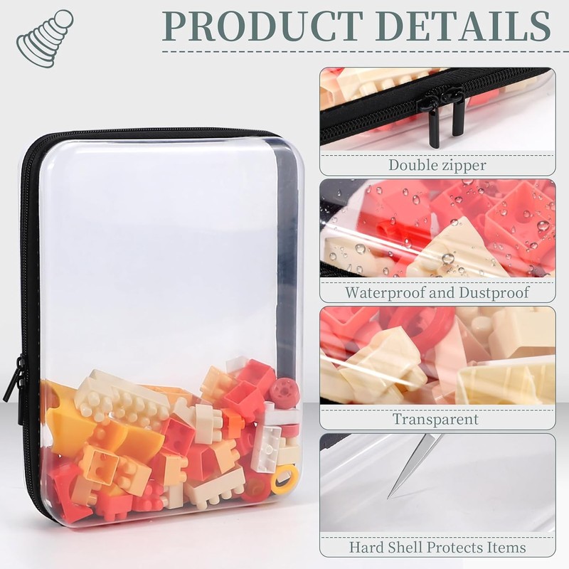 YOPCDJ Juego de 3 Bolsas Transparentes Impermeables con Cierre Negro