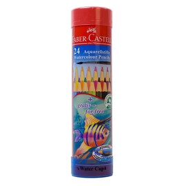 Faber-Castell 27132102 Watercolor Pencils, Round Cans, Set of 24