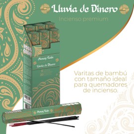 Punto Aroma - Incienso - Ingredientes Naturales - Tiempo de combustión de 35 a 40min - Contenido: 6 Cajas con 20 varitas de Incienso Cada una - Lluvia de Dinero