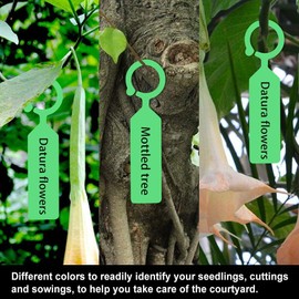 Yosoo Etiquetas de plástico para Etiquetas de árboles de Plantas Plántulas de vivero Decoración de jardín Verde Amarillo 100 PCS (Verde)