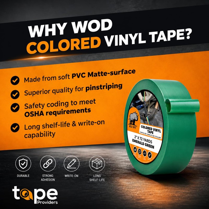 WOD VTC365 Red Vinyl Pinstriping Tape, 1/4 inch x 36