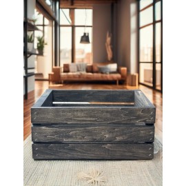 Darla's Studio 66 Wooden Crate | Small Vintage Stained Storage Box | Rustic Home Decor & Organizer