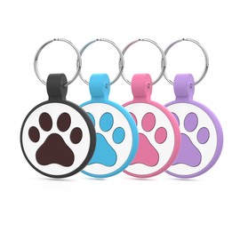QR Code Cat Tag, Modifiable Pet Online Profile, Multiple Emergency Contact, Scannable QR Code, Instant Location Email Alert… (Black & Blue & Rose & Purple, Medium to Large Breeds - 1.25")