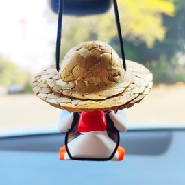 Swinging Duck Car Hanging Ornament, Car Mirror Hanging Accessories, Cute Penguin Car Decor Car Charm Rear View Mirror Accessories Car Interior Accessories, Office/Home Decor