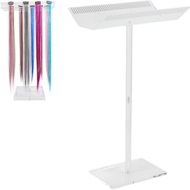 Soporte acrílico para extensiones de cabello - Soporte de doble cara para extensiones de cabello para uso en salones y en el hogar, lavable y duradero, estante de exhibición transparente, 39,5 x 25,5 x 16 cm