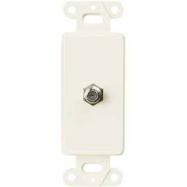 EATON Wiring 2162LA Single Type F Coaxial Adapter with Decorator Insert, Category 3 RJ11, RJ14, Light Almond