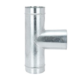 PATIKIL 4 Inch 3 Way Duct Connector, Galvanized Steel 90 Degree T Shape Ducting Splitter Air Vent Duct Hose Exhaust Pipe Adapter Dust Collection Fitting for HVAC Dryer Systems