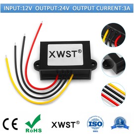 DC 12V Step Up to 24V Boost Power Converter DC Voltage Regulator Boost Converter Waterproof Module Transformer (12V-24V-3A)