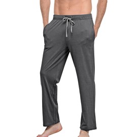 GENEMEN Mens Summer Beach Pants Cotton Trousers Home Casual Yoga Pants Joggers Sweatpants (Dark Gray, XL)