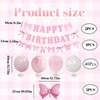 Bow Balloons, 47-Piece Pink Birthday Decoration Set – Baby Shower,