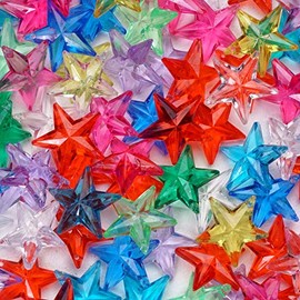 Acrylic Gems - Plastic Stars Fake Gems - 155 Pcs Fake Jewels - Assorted Colors Plastic Gemstones for Kids - Big Plastic Gem Vase Fillers - Table Scatters Plastic Crystals - Aquarium Jewels