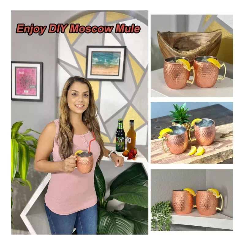Baixi Moscow Mule 530ml Vaso Taza Cobre Coctelería Bartender Bar