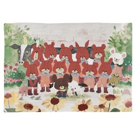 Marushin 4335006700 Placemat, Bear's School, 13.0 x 18.9 inches (33 x 48 cm), Happiness Plenty of Gobelin Weave