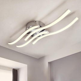 Sweier 24 W LED Ceiling Light, Curve Shape, 5-100% Dimming & 3 Colour Temperatures (3000K-6000K), Arc Silver Surface Mount, 2800LM Brightness, Easy Installation for Home, Office & Home